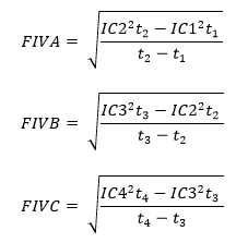 A figure showing an equation to calculate FIVA, FIVB, and FIVC.