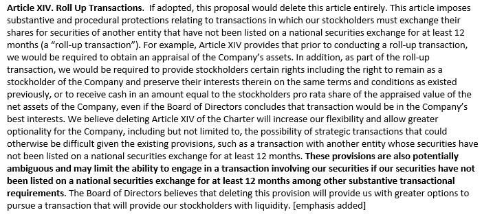 A figure quoting ARC Global Trust II's Notice of Annual Meeting of Stockholders at page 40.